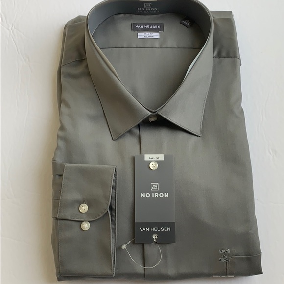 Van Heusen | Shirts | Van Heusen Tall Fit Grey Dress Shirt 23536 | Poshmark